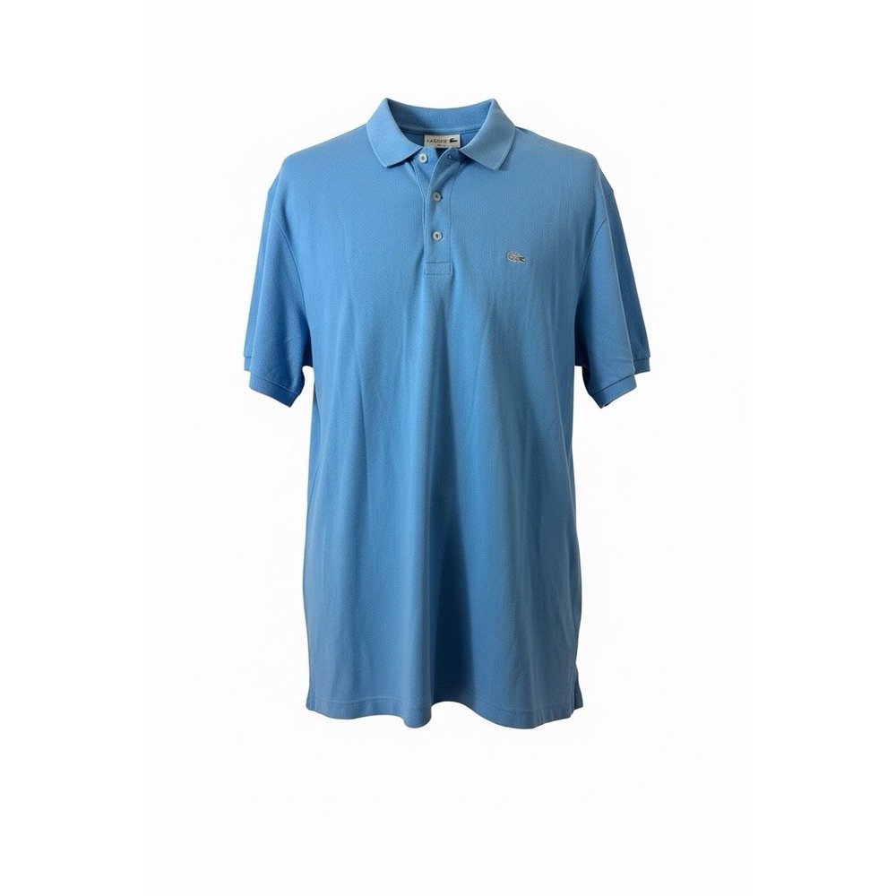 Lacoste Slim Fit Men's Short Sleeve‎ Polo Shirt Size 7 XXL Blue Preppy